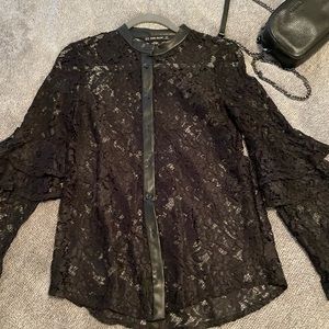 Zara 🖤 semi sheer blouse